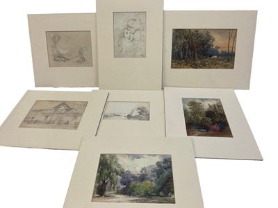 Lot 130 - Seven various 19th century works on paper
