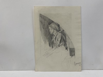 Lot 82 - Two pencil sketches in the manner of Whistler and a group of other works on paper