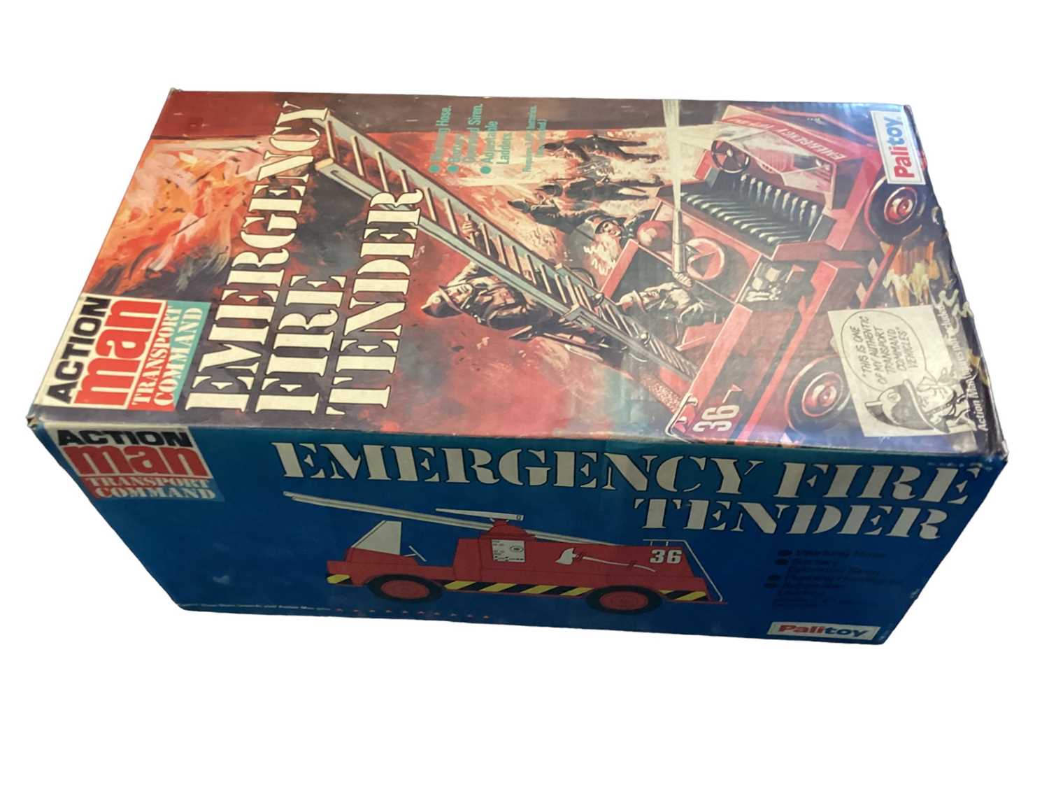 Lot 106 - Palitoy Action Man Transport Command Emergency Tender, with stickers & instruction sheet, boxed with original internal packaging No.34741 (1)