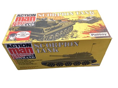 Lot 108 - Palitoy c1981 Action Man Transport Command Scorpion Tank, with stickers & instruction sheet plus other paperwork, boxed No.3472 (1)