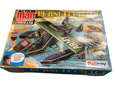 Lot 112 - Palitoy Action Man Transport Command Pursuit Craft, with stickers & instruction sheet plus other paperwork, boxed with internal packaging No.34738 (1)