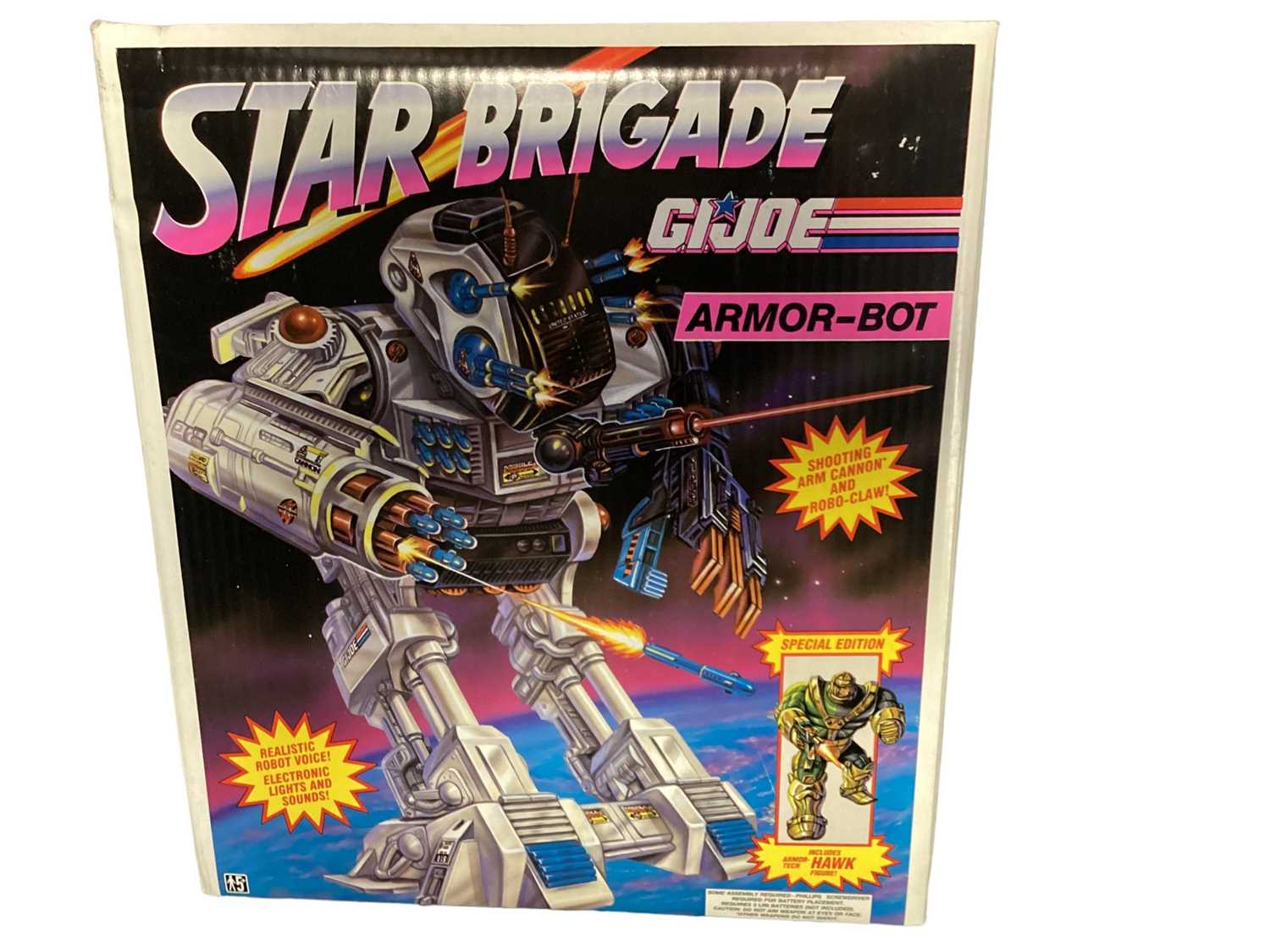 Lot 125 - Hasbro Armor-Tech Special Edition Star Brigade GI Joe Armor-Bot Robot Space Warrior with Hawk Figure, Shooting ArmCannon & Robo Claw, sealed box No.06166 (1)