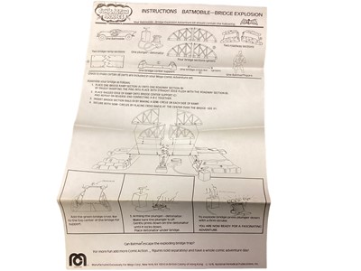 Lot 246 - Mego Corps c1976 Comic Action Heroes The Exploding Bridge with Batmobile, Activator & Batman Figure, boxed with original packaging & instruction sheet (1)