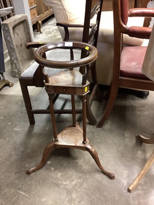 Lot 1368 - George III mahogany wash stand with dish ring