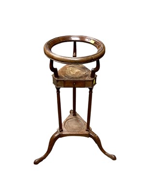 Lot 1329 - George III mahogany wash stand with dish ring