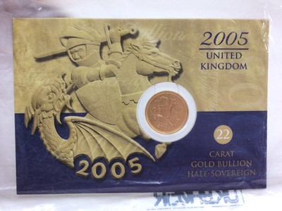 Lot 1029 - G.B. Royal Mint Queen Elizabeth II St. George and the Dragon gold half sovereign 2005, sealed in packet