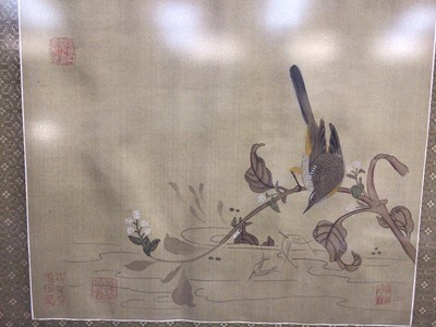 Lot 28 - Pair of Chinese paintings on silk