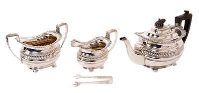 Lot 292 - Three piece silver batchelors' teaset