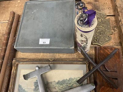 Lot 83 - Sundry items including clock, antiquities, sundries