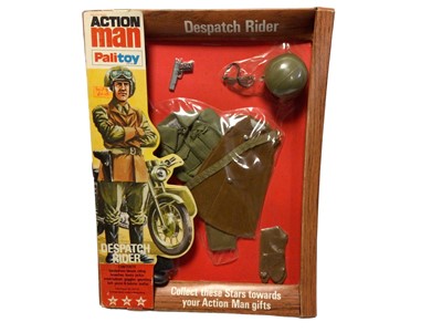 Lot 20 - Palitoy Action Man (1975-1978) Dispatch Rider, in wood grain style packaging No.34170 (1)