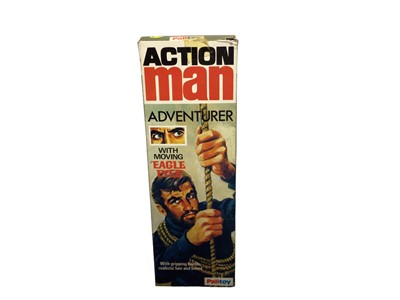 Lot 2 - Palitoy Action Man Adventurer with flock hair & beard, eagle eyes & gripping hands, boxed with instruction sheet and paperwork No.34072 (1)