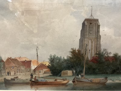 Lot 253 - F. Varley watercolour study of an Arabian scene together with a 19th century watercolour study of a Dutch view (2)