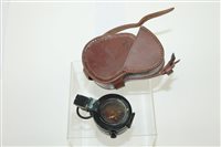 Lot 3756 - British Officers' compass in leather case