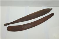 Lot 3757 - 19th century Aboriginal Carsved wooden woomera...