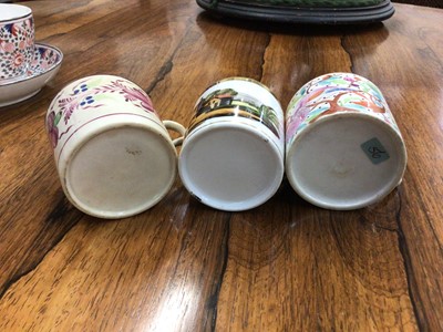 Lot 59 - Keeling coffee can and saucer, with the ‘Crazy Cow’ pattern, and other coffee cans and saucers