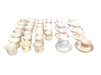 Lot 181 - Coalport coffee can and saucer, with gilt anthemion borders, and other coffee cans and saucers