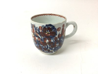 Lot 165 - Bow coffee cup, painted in underglaze blue and iron red, circa 1760