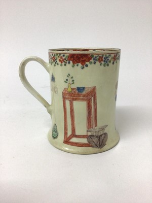 Lot 164 - Bow cylindrical mug, painted in Chinese style, circa 1755