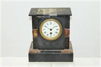 Lot 3767 - Black slate mantel Clocksck