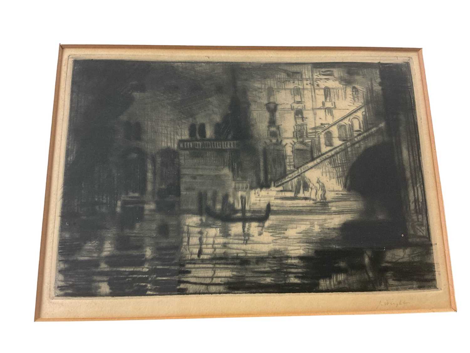 Lot 95 - Manner of Whistler, etching Venetian scene