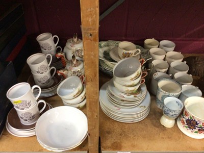 Lot 719 - Susie Cooper six place teaset together with a Japanese egg shell porcelain teaset and Royal commorative ceramics.