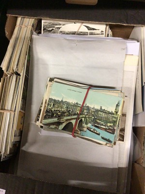 Lot 192 - Box of postcards including 66 of London bridges and railway handbills and ephemera