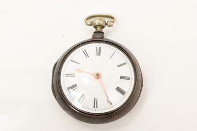 Lot 706 - George III silver pair-cased pocket watch by Chas. Osborne, London