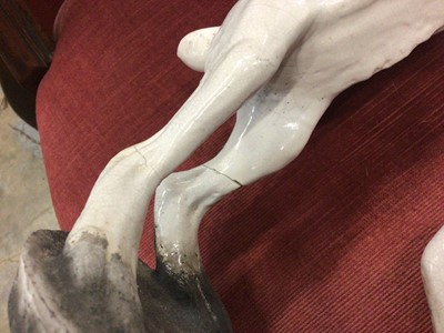 Lot 124 - Four Brian Andrew raku sculptures of hares and a dormouse