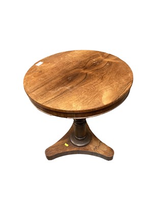 Lot 1228 - 19th century rosewood circular wine table on trefoil platform support 50.5cm diameter