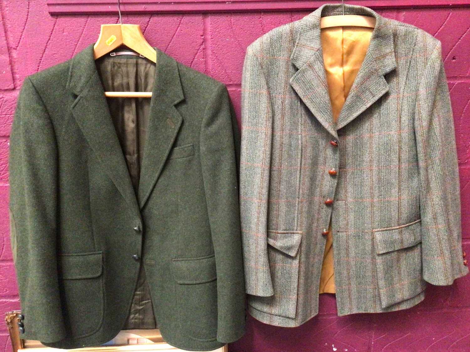 Lot 307 - Burberrys' dark green wool blazer, size 38 and one other vintage Bladen Supasax tweed blazer, size 38S (2)