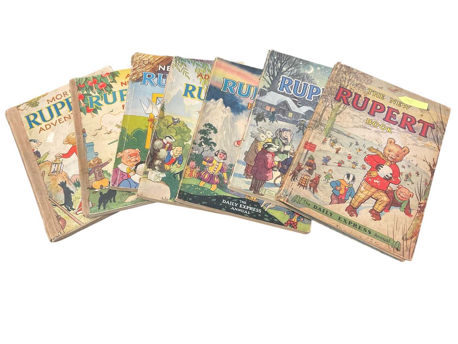 Lot 1414 - Seven early Rupert annuals - 1943, 1945, 1946, 1947, 1948, 1949, 1951