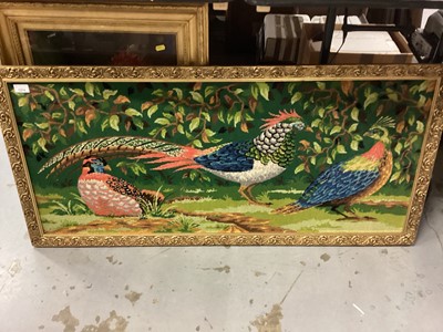 Lot 1374 - Pheasant tapestry picture in gilt frame