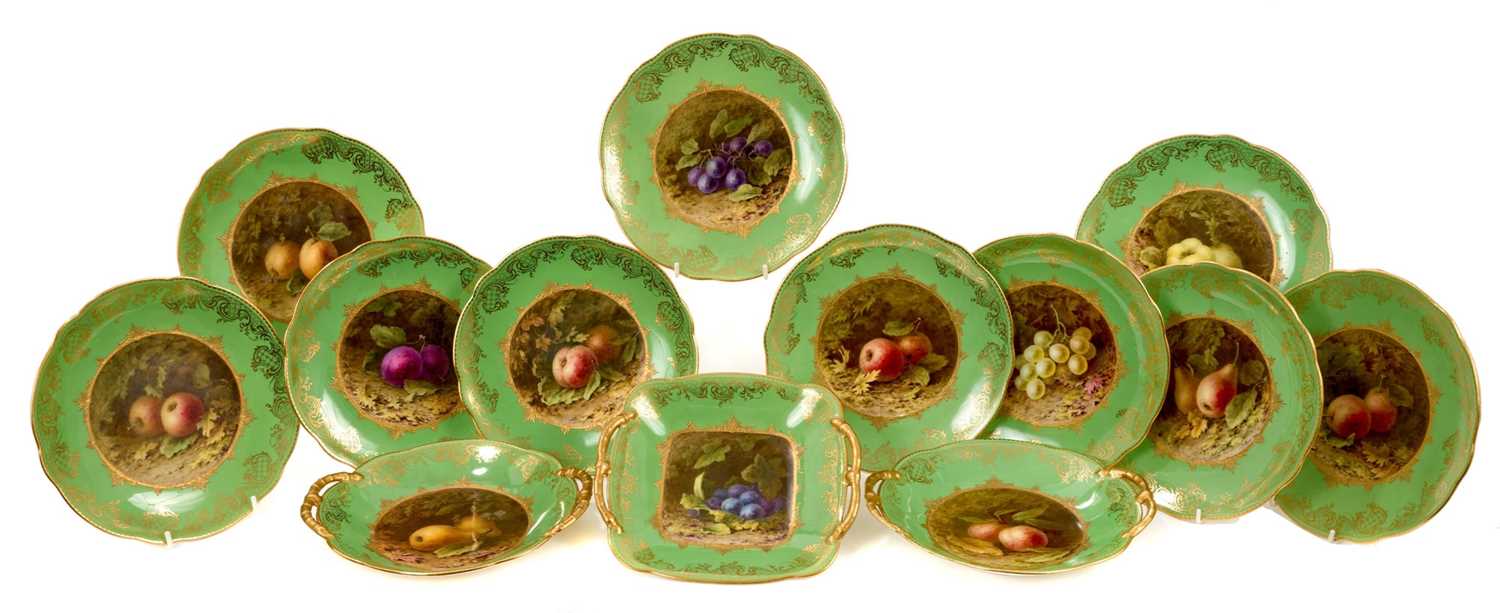 Lot 25 - Coalport dessert service, hand painted by E.H. Chivers