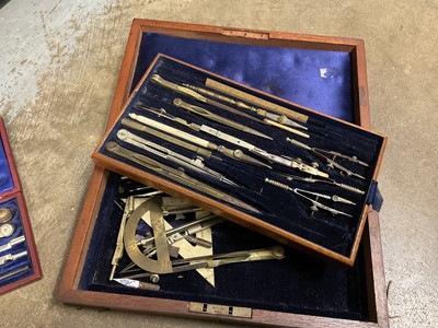 Lot 202 - Four drawing instrument sets