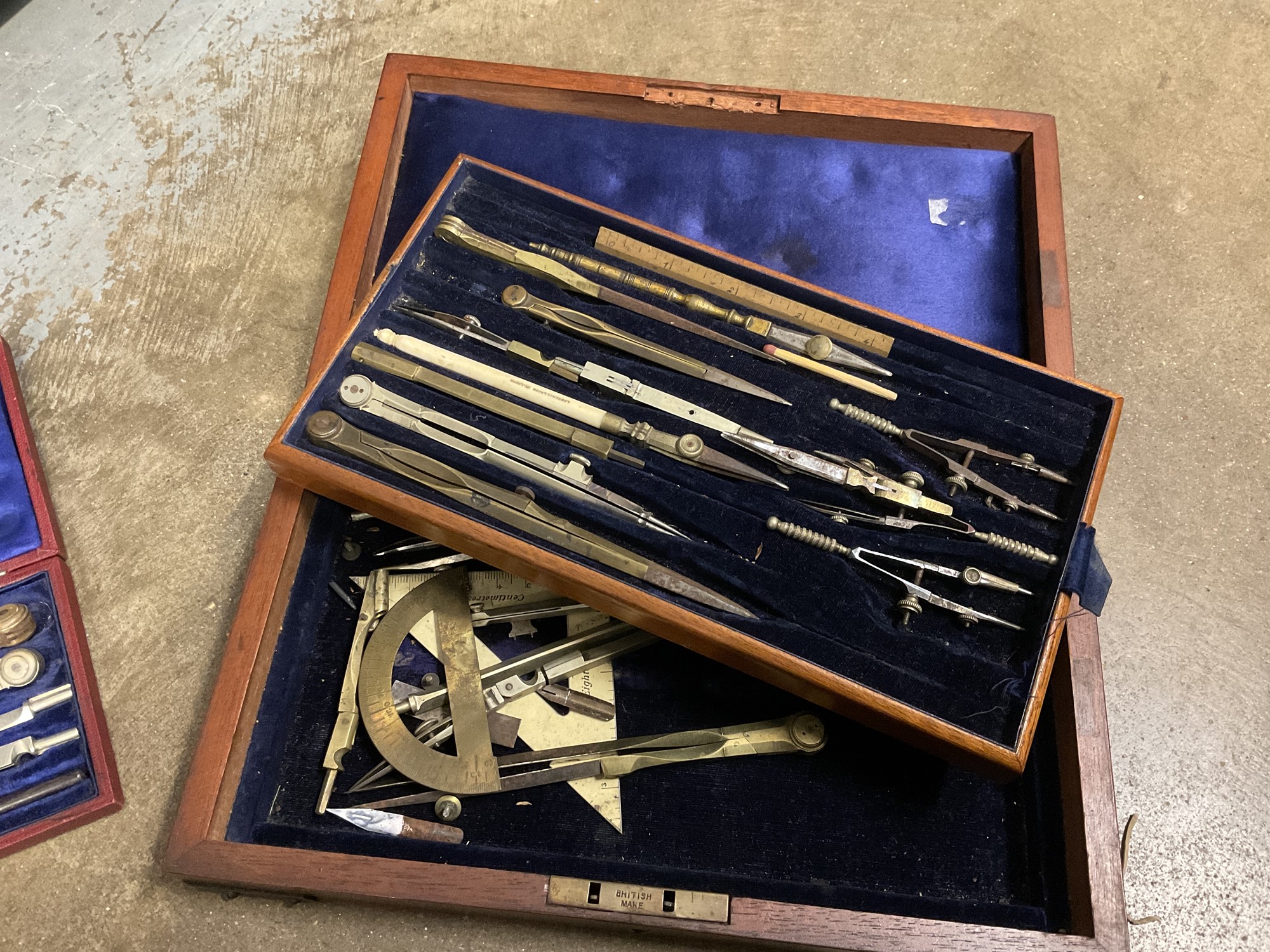Lot 202 Four drawing instrument sets