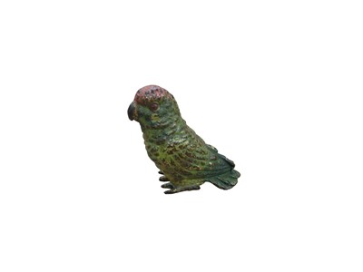 Lot 350 - Austrain cold painted bronze model of a parrot, 4cm high