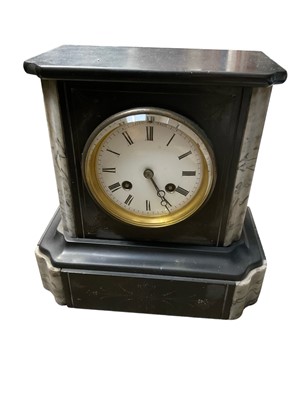 Lot 205 - Victorian slate and marble clock