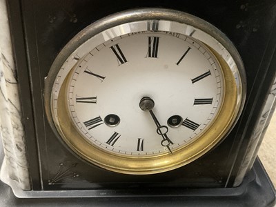 Lot 205 - Victorian slate and marble clock