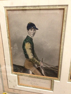 Lot 371 - Framed group of three Baxter prints of jockeys