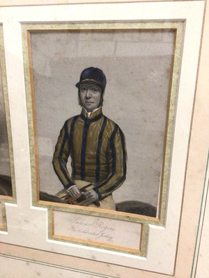 Lot 371 - Framed group of three Baxter prints of jockeys