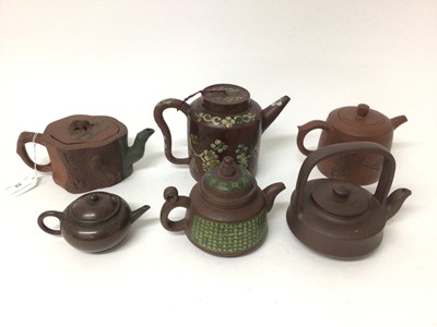 Lot 35 - Group of six 19th/20th century Chinese terracotta tea pots