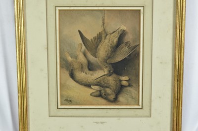 Lot 1075 - Samuel Howitt (1765-1822) watercolour - Still Life with Woodcock and Rabbit, signed, 24cm x 20cm, in glazed gilt frame