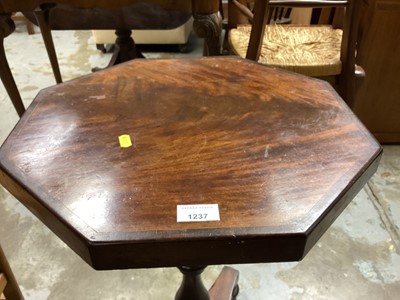 Lot 1237 - Victorian mahogany wine table with octagonal top, turned colomn on trefoil base on pad feet