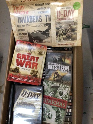 Lot 313 - Three boxes of DVDs, mainly war and railway related