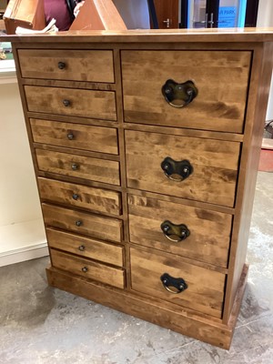 Lot 1242 - Laura Ashley Contempory chest of four deep drawers and eight short drawers on platform base 87cm wide, 109cm high, 41cm deep