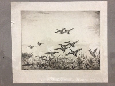 Lot 270 - Roland Green (British, 1896-1976) Etching 'Ducks alighting', trial proof