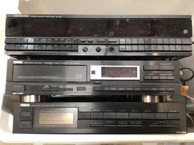 Lot 331 - Music sound systems to include Yamaha stereo turntable P-M555, Yamaha AM/FM stereo tuner T-M555L, Yamaha CD player CD-M555, Yamaha AV surround system, Kenwood stereo graphic equalizer GE-920 and Pa...