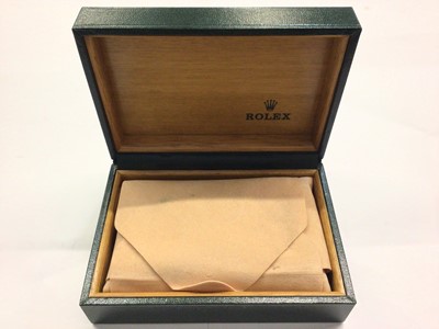 Lot 1052 - Rolex empty watch box with outer cardboard box, one other, Rolex pouch and spare links