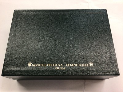 Lot 1052 - Rolex empty watch box with outer cardboard box, one other, Rolex pouch and spare links