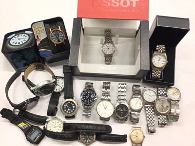 Lot 1053 - Various wristwatches including Tissot, Seiko etc